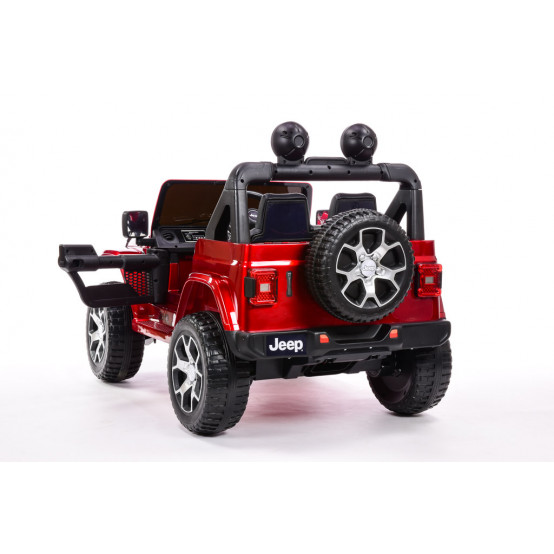Dvoumístný teréňák Jeep Wrangler Rubicon 4x4 s 2.4G ovladačem, EVA koly a bluetooth, VÍNOVÝ LAKOVANÝ
